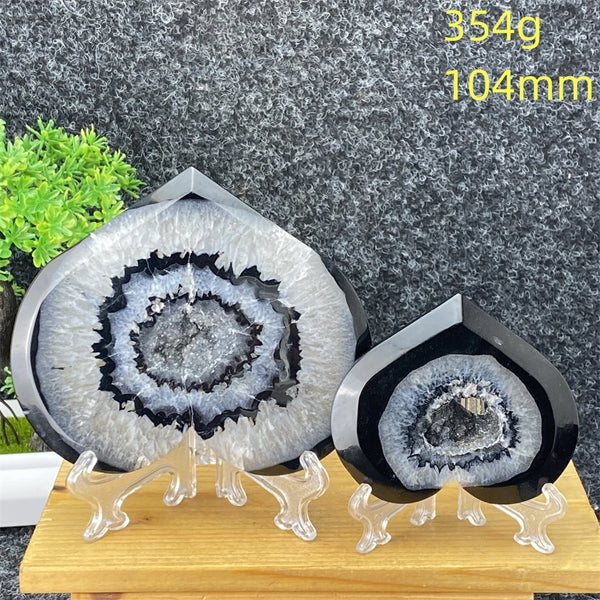 Black Agate Geode Heart-ToShay.org