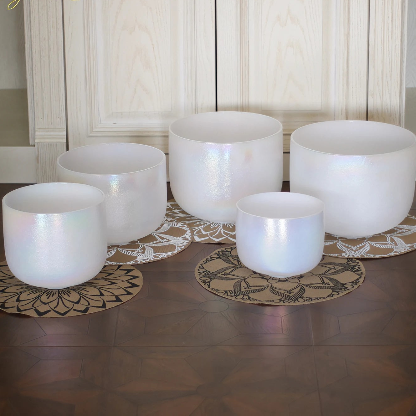 Crystal Soul Exclusive Design Harmony Moonstone Crystal Singing Bowl Set-ToShay.org