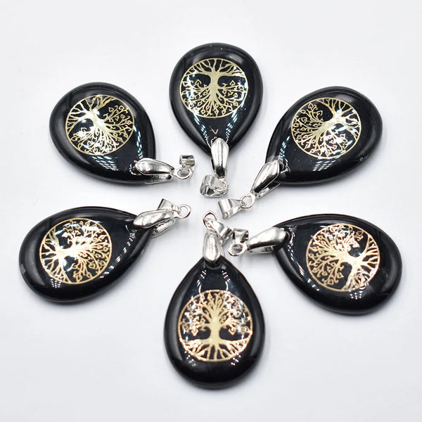 Mixed Crystal Tree Pendant-ToShay.org