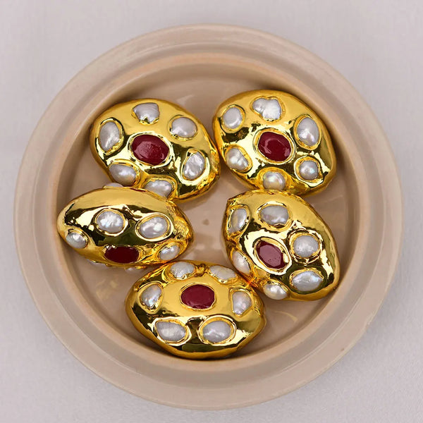 White Pearl Pave Beads-ToShay.org