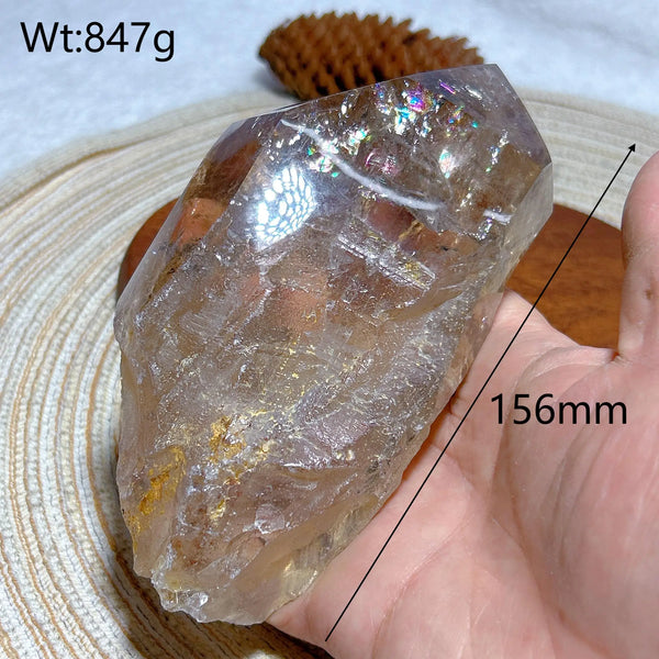Smokey Rainbow Quartz Wand-ToShay.org
