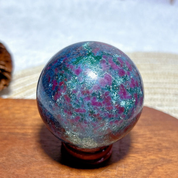 Fluorescence Ruby Kyanite Ball-ToShay.org