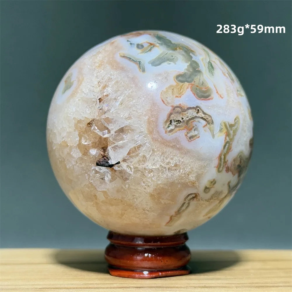 Red Moss Crystal Agate Ball-ToShay.org