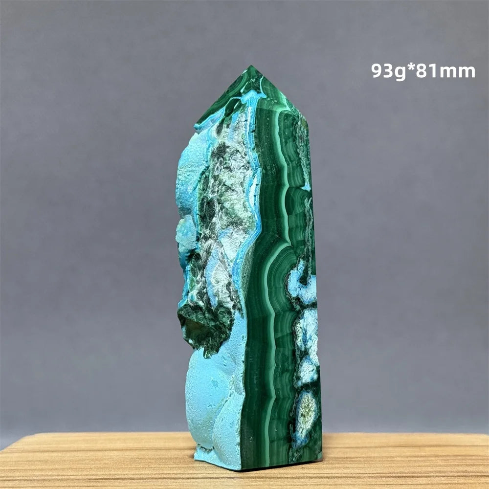 Blue Chrysocolla Malachite Point-ToShay.org