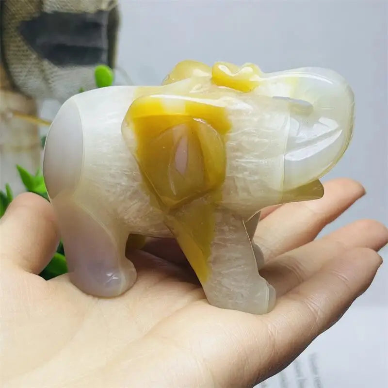 White Agate Elephant-ToShay.org
