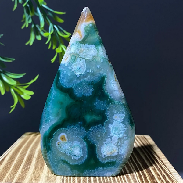 Green Flower Agate Flame-ToShay.org