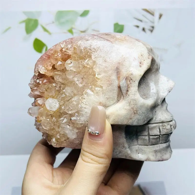 White Crystal Druzy Skull-ToShay.org