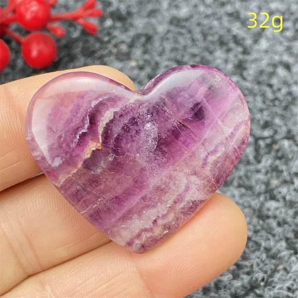 Green Feather Fluorite Heart-ToShay.org