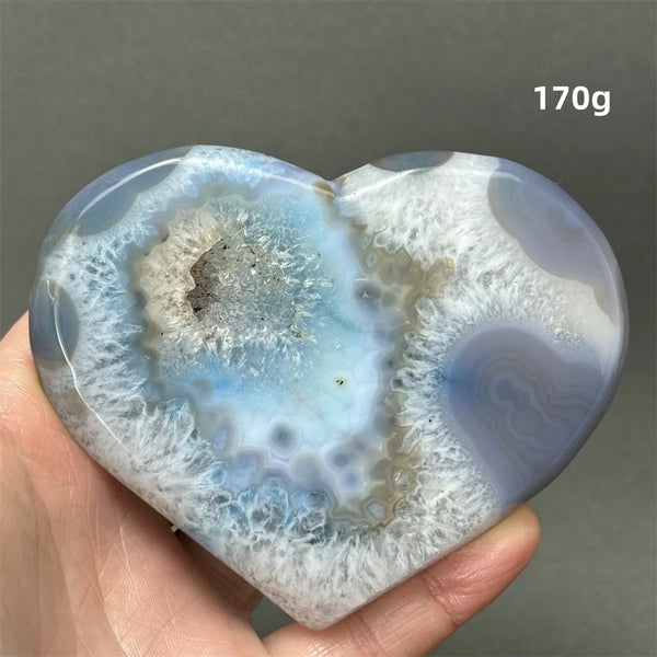 Blue Agate Geode Heart-ToShay.org