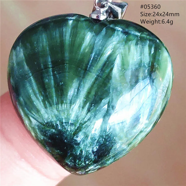 Green Seraphinite Heart Pendant-ToShay.org