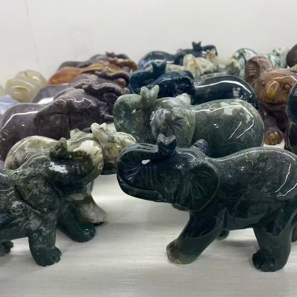 Green Moss Agate Elephant-ToShay.org