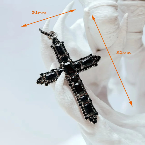 Silver Black Cross Pendant-ToShay.org