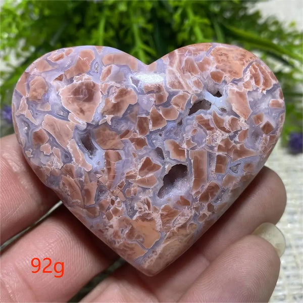 Pink Flower Agate Heart-ToShay.org