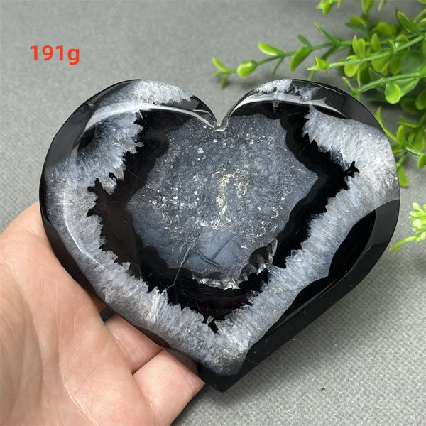 Black Agate Geode Heart-ToShay.org