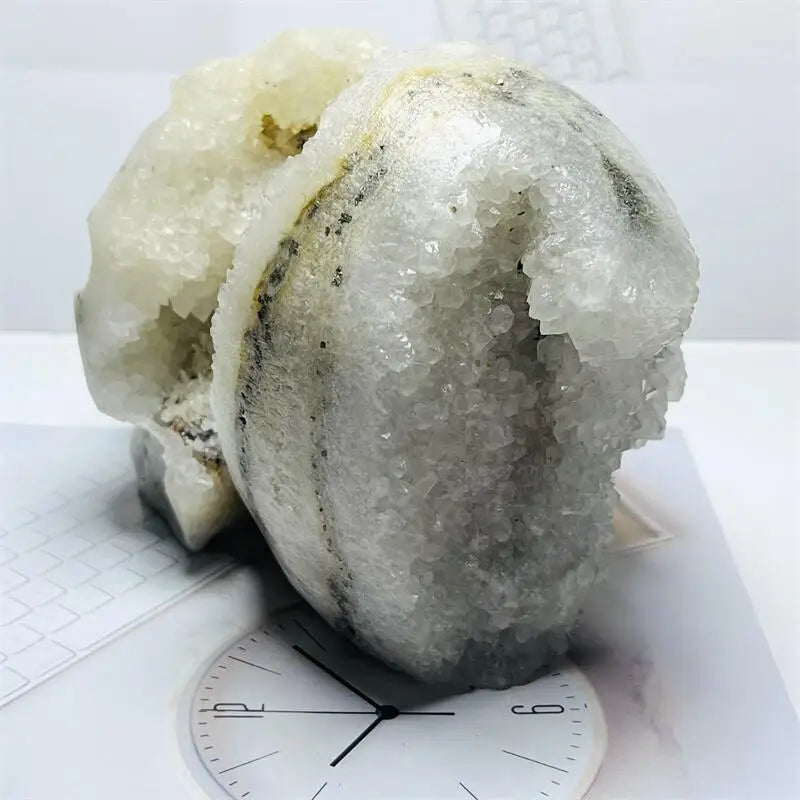 Green Cheetah Quartz Druzy Skull-ToShay.org