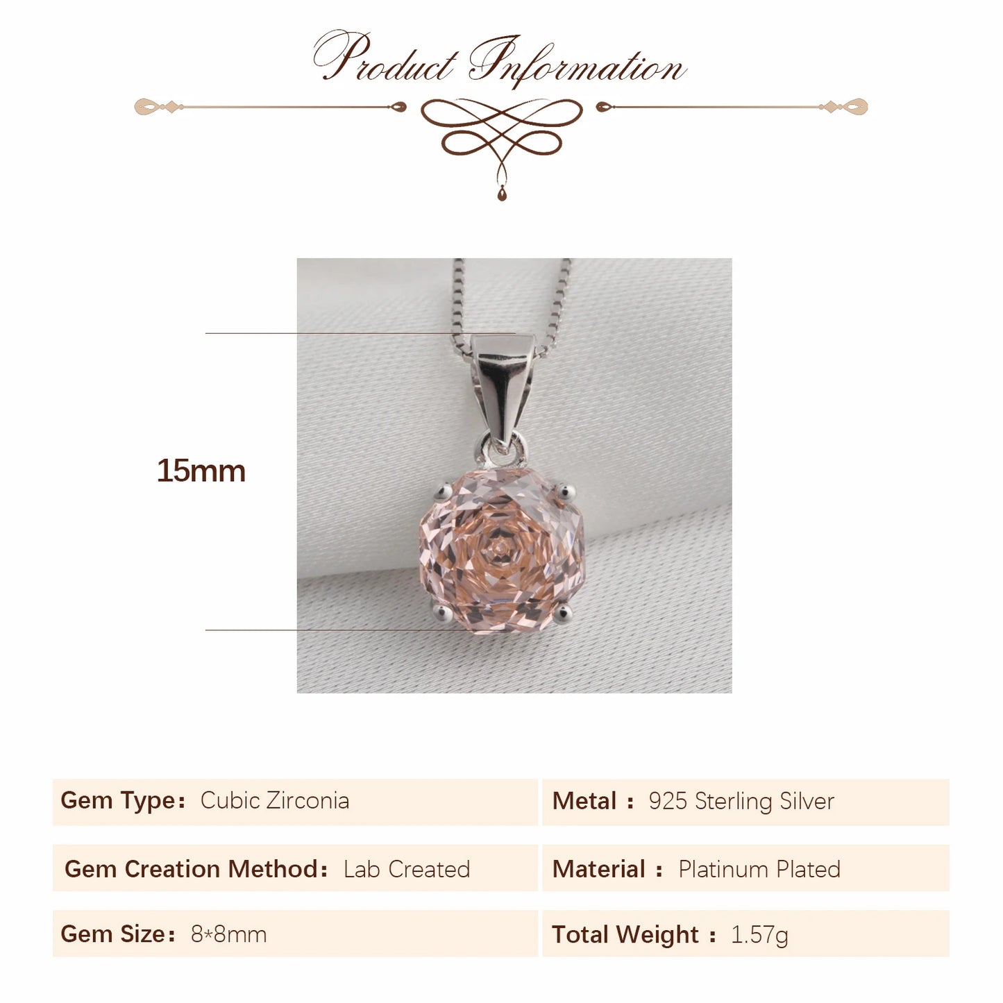 Pink Rose Cut Pendant-ToShay.org