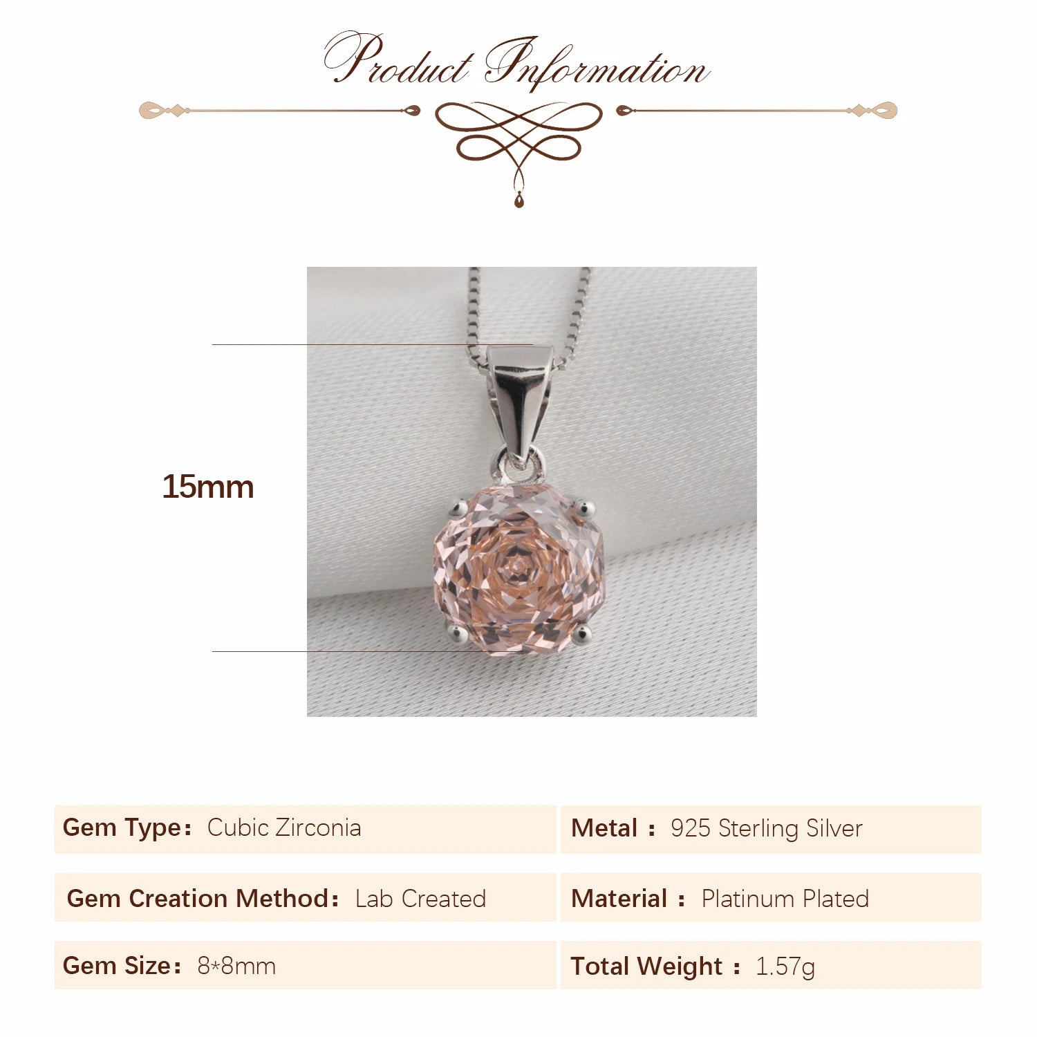 Pink Rose Cut Pendant-ToShay.org