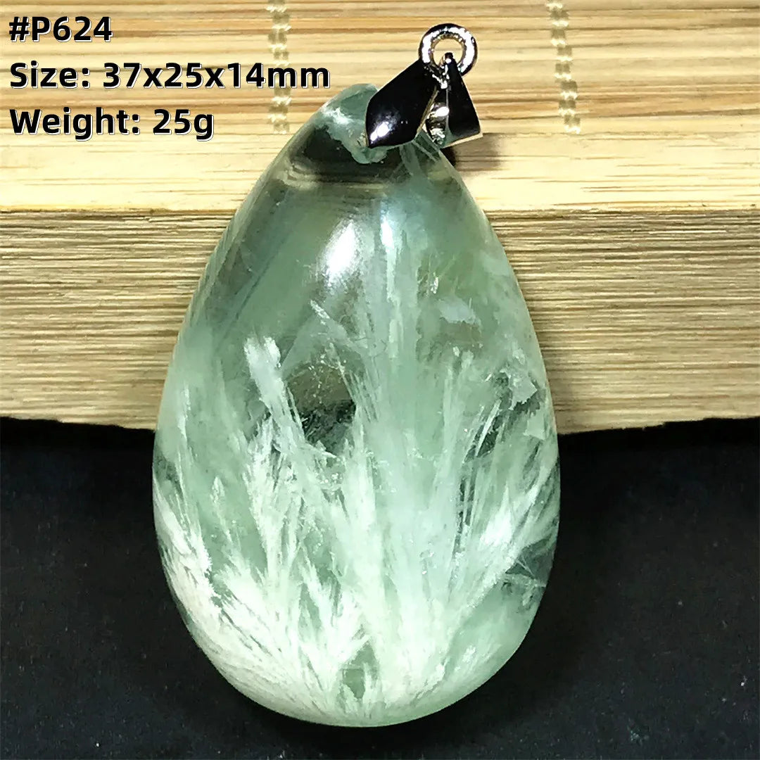 Green Feather Fluorite Pendant-ToShay.org