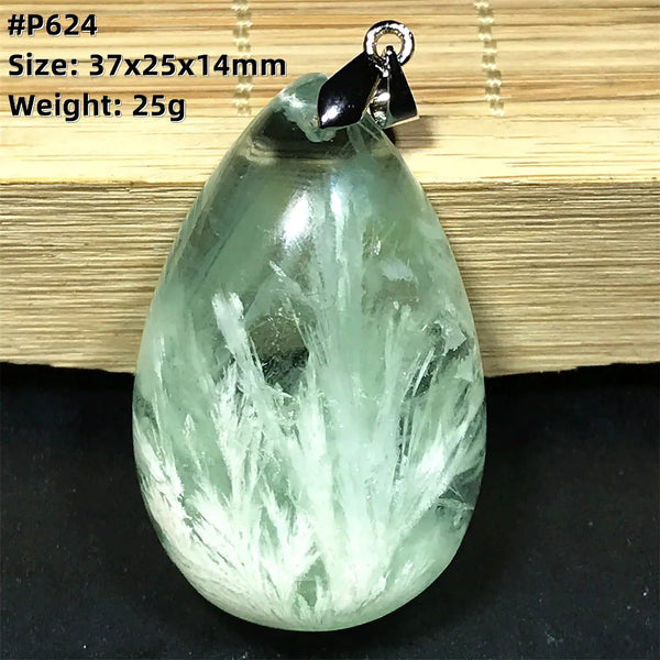 Green Feather Fluorite Pendant-ToShay.org