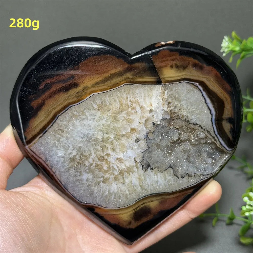 Black Red Striped Agate Hearts-ToShay.org
