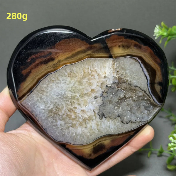 Black Red Striped Agate Hearts-ToShay.org