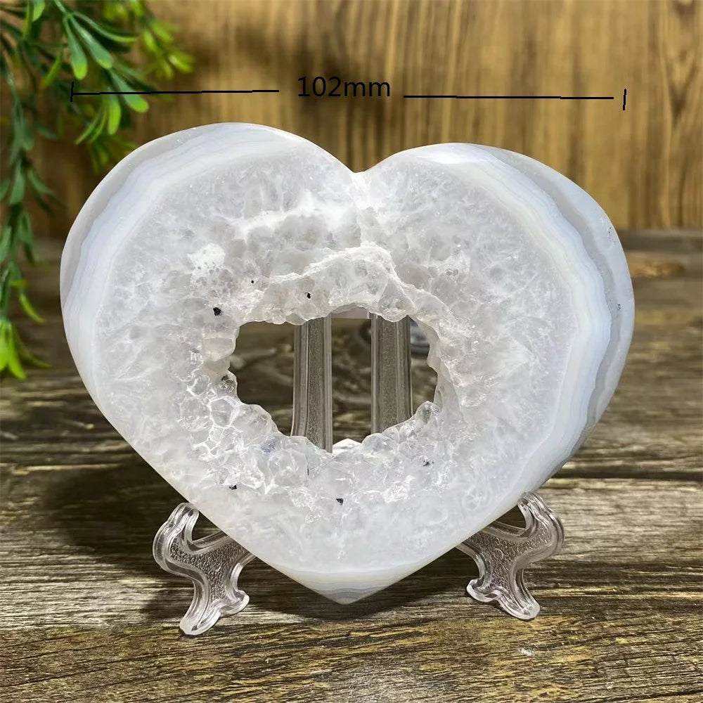 Grey Druzy Agate Heart-ToShay.org