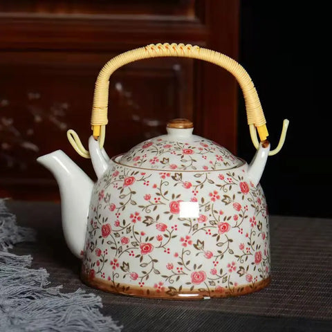 White Painted Porcelain Tea Pot-ToShay.org