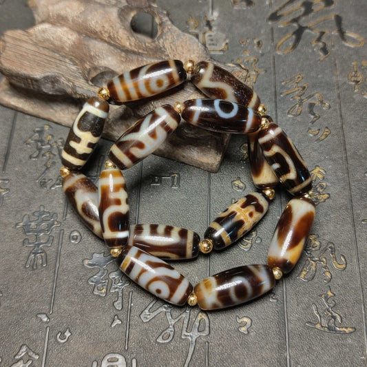 Tibetan Agate Dzi Bracelet-ToShay.org