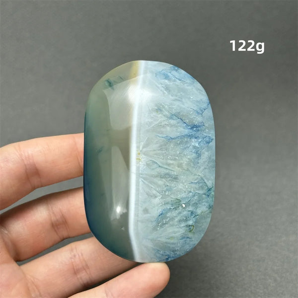 Blue Agate Palm Stone-ToShay.org