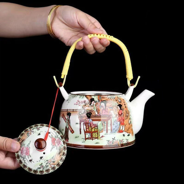 White Painted Porcelain Tea Pot-ToShay.org