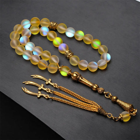 Yellow Frosted Prayer Beads-ToShay.org