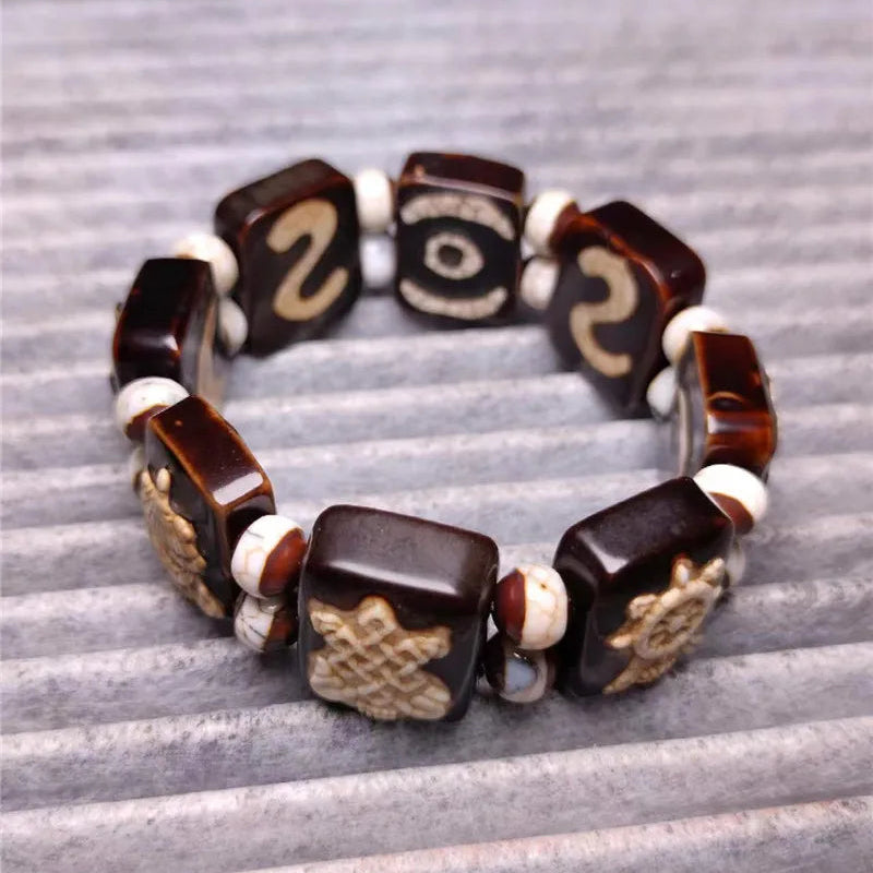 Tibetan Agate Dzi Beads Bracelet-ToShay.org