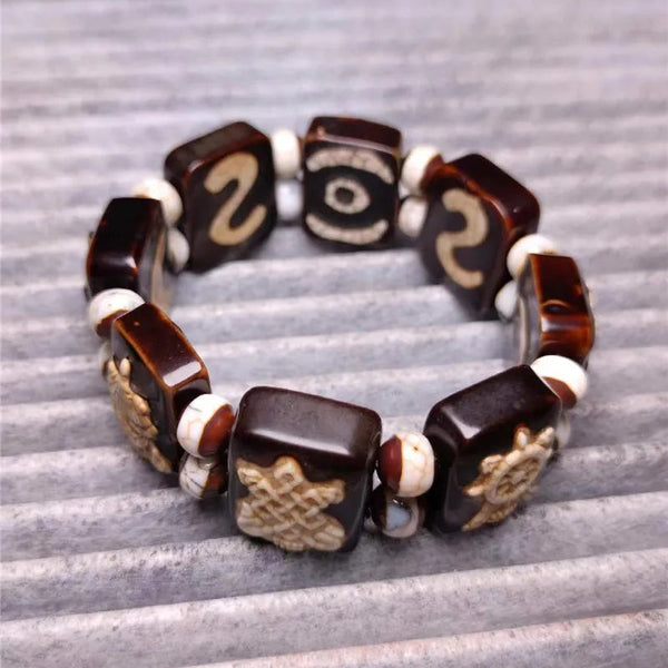 Tibetan Agate Dzi Beads Bracelet-ToShay.org