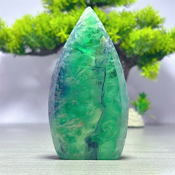 Green Feather Fluorite Flame-ToShay.org