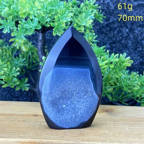 Black Agate Geode Torch-ToShay.org