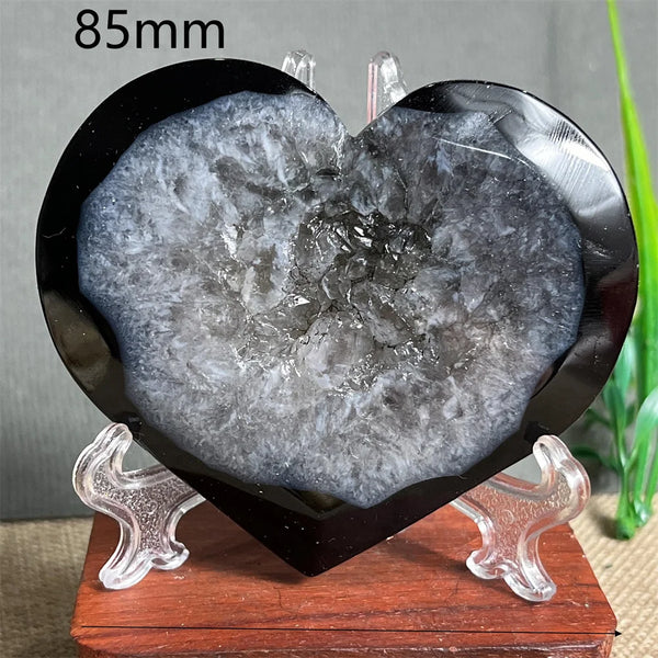 Black Agate Cluster Heart-ToShay.org