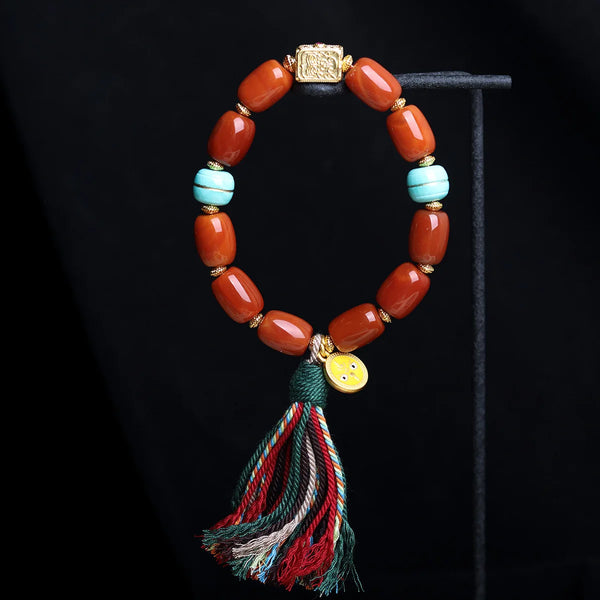 Red Agate Barrel Beads-ToShay.org