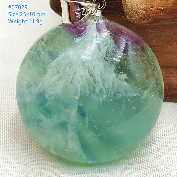 Green Feather Fluorite Pendant-ToShay.org