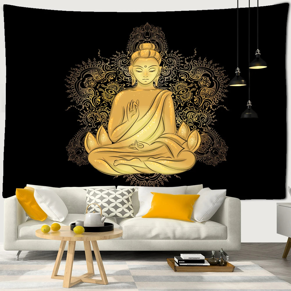 Buddha Gold Statue Tapestry-ToShay.org