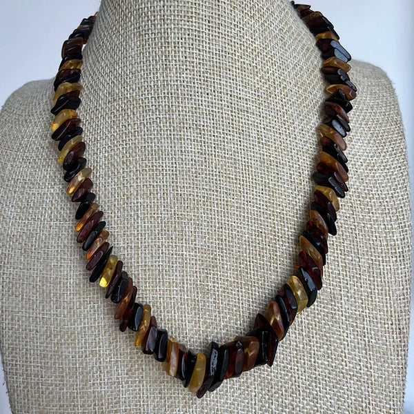 Yellow Amber Bead Necklace-ToShay.org