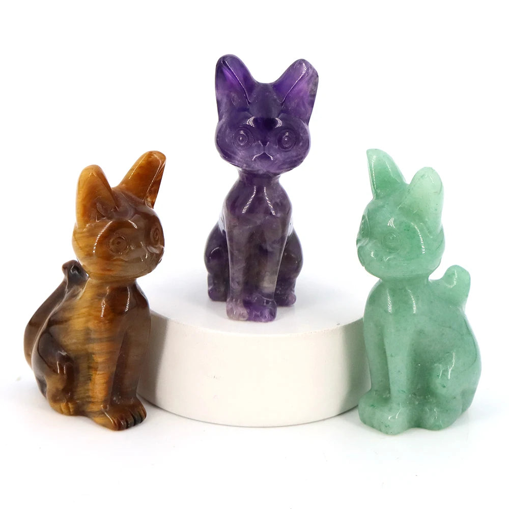 Mixed Crystal Cat Statues-ToShay.org