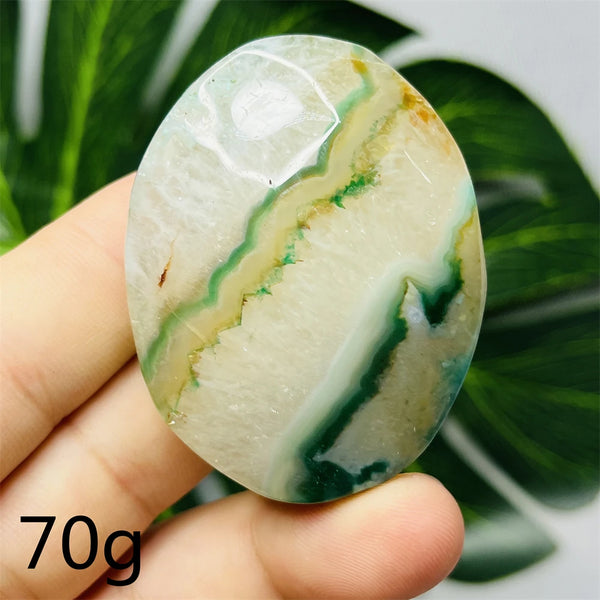 Green Flower Agate Palm Stone-ToShay.org