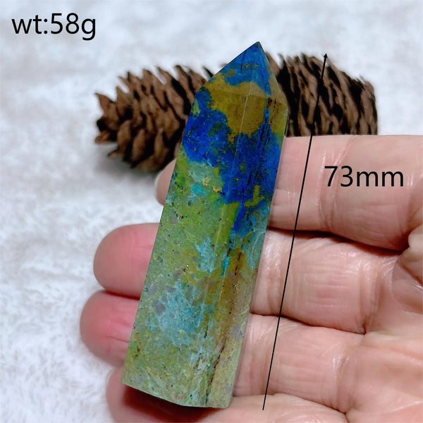 Blue Azurite Chrysocolla Point-ToShay.org