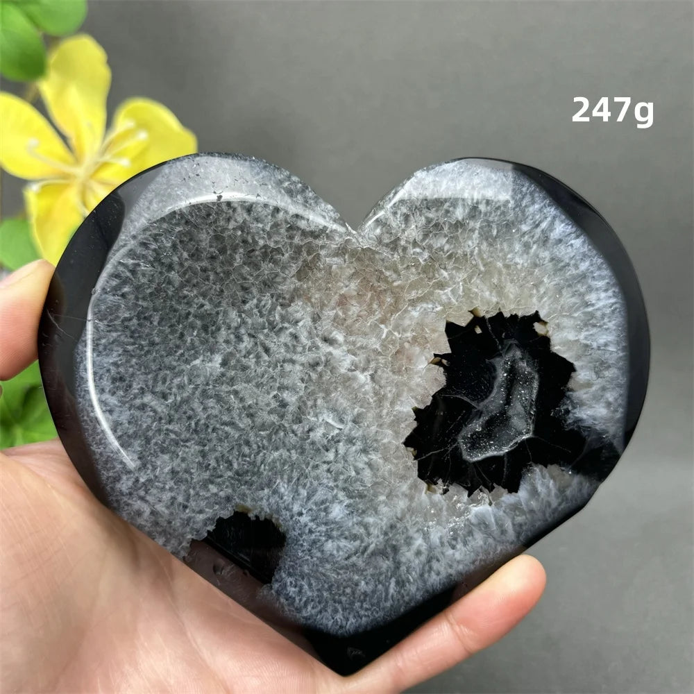Black Agate Crystal Heart-ToShay.org