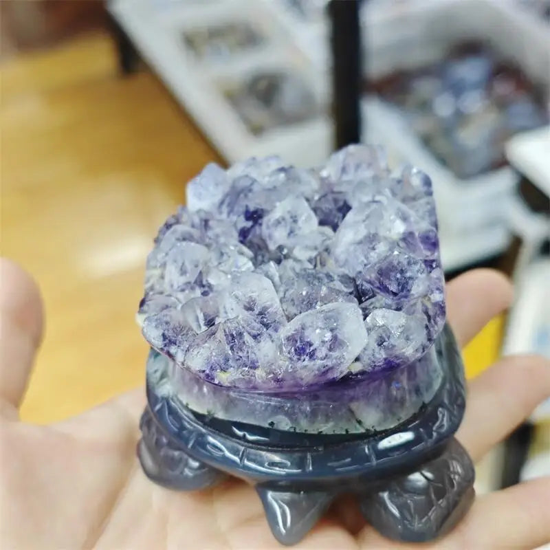 Purple Amethyst Cluster Turtle-ToShay.org