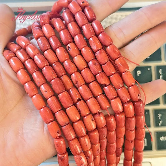 Orange Coral Barrel Beads-ToShay.org