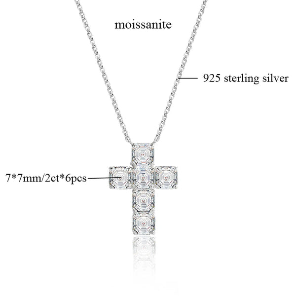 Silver Diamond Cross Pendant-ToShay.org