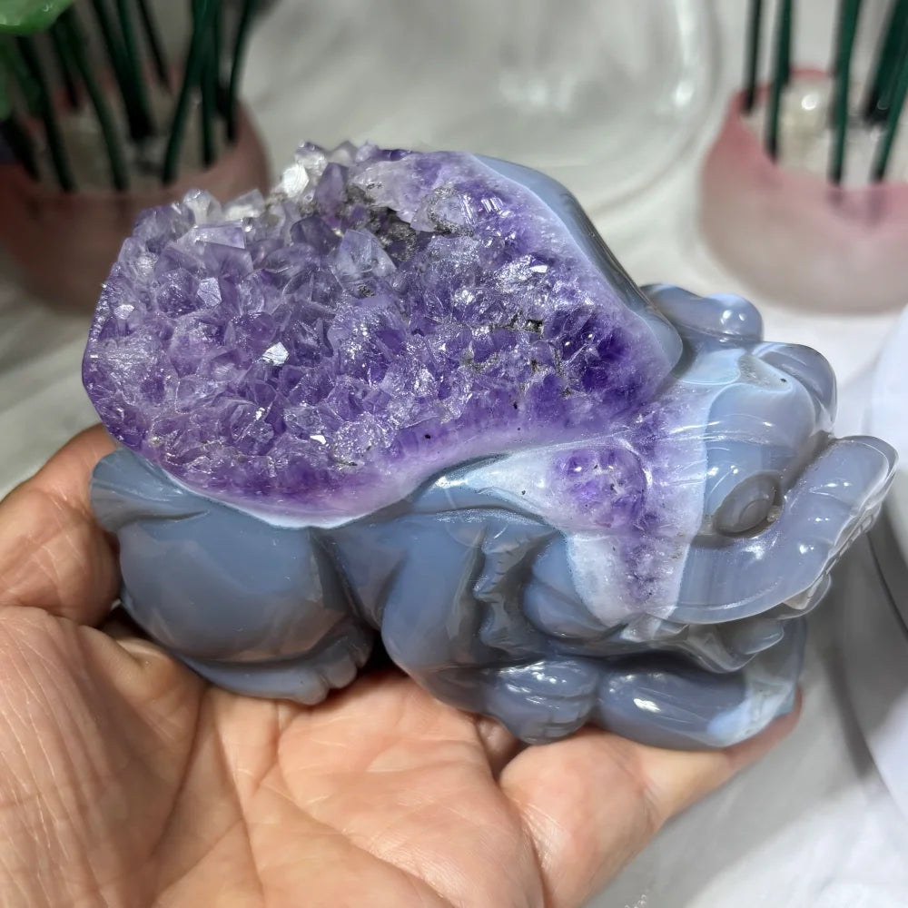 Purple Amethyst Agate Cluster Pixiu-ToShay.org