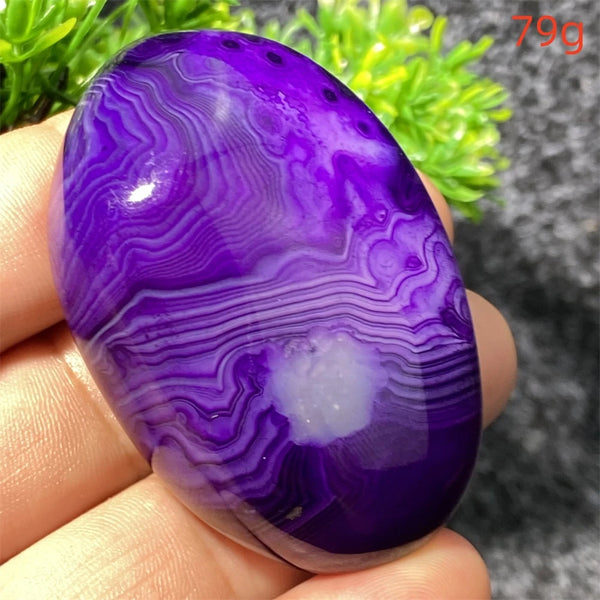 Purple Silk Agate Palm Stone-ToShay.org