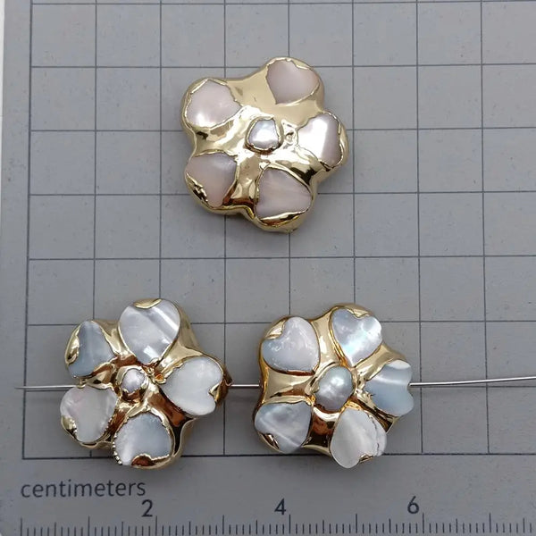 White Shell Flower Beads-ToShay.org